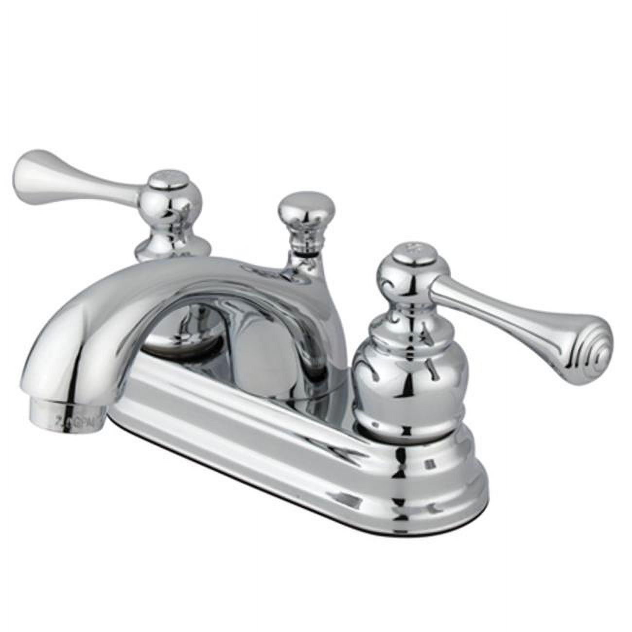 Polished Chrome Double Handle 4 in. Centerset Bathroom Faucet