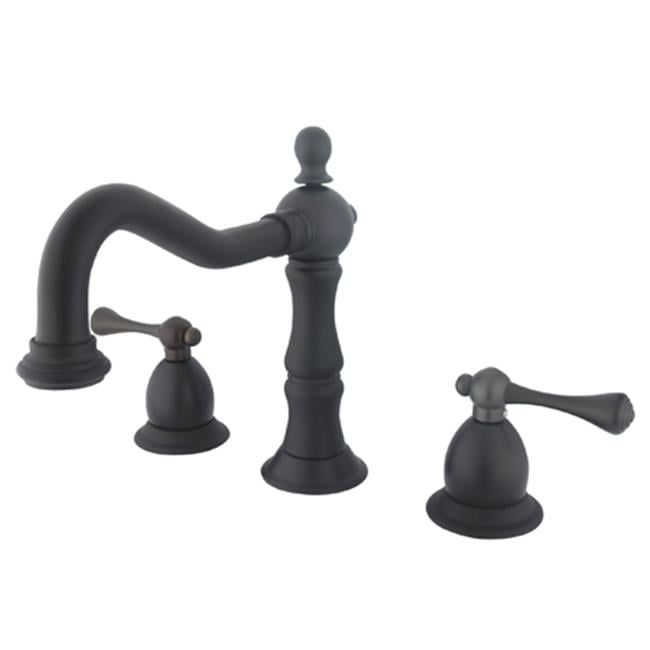 Elegant Traditional Brushed Brass Widespread Lavatory Faucet