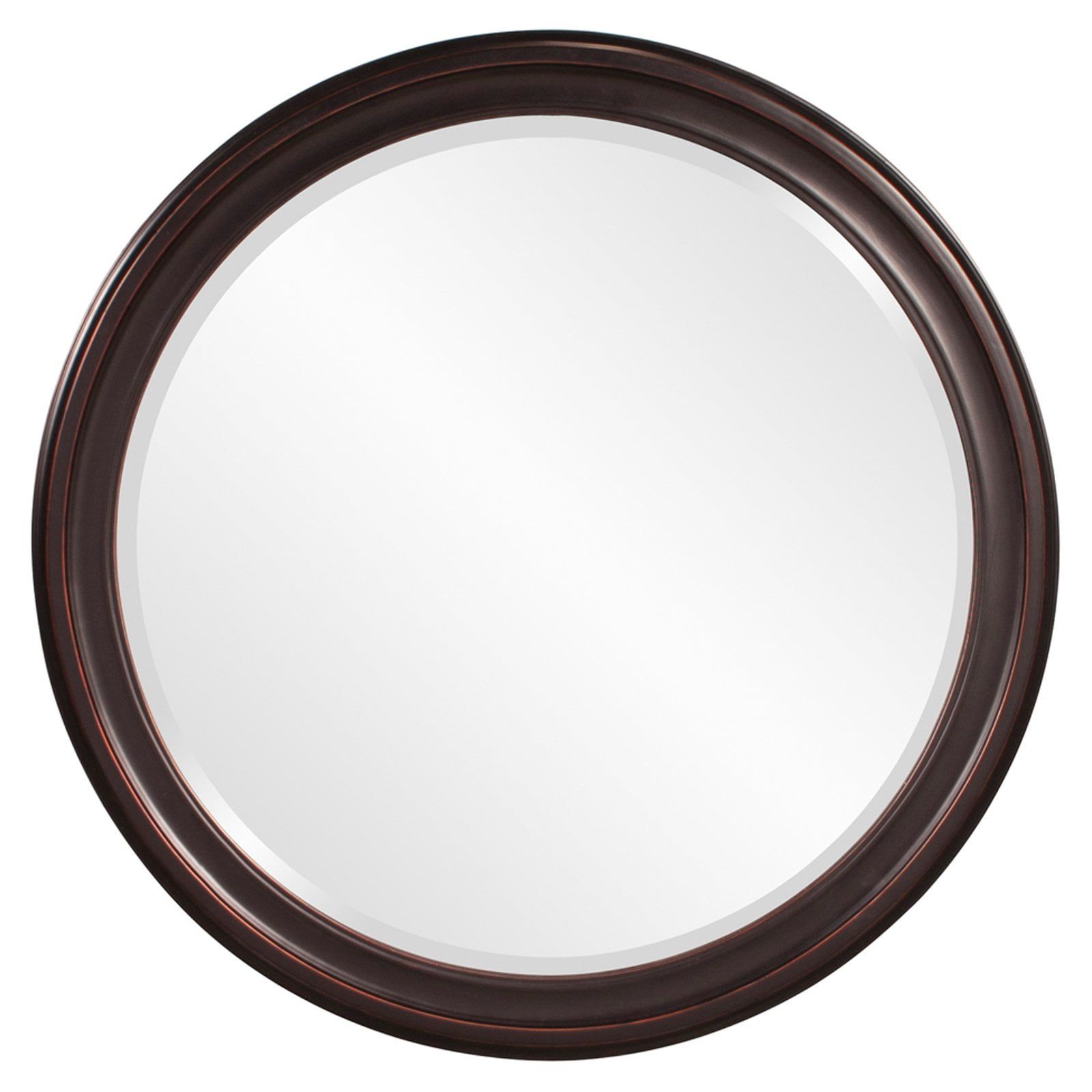 Elegant 30" Bronze and Gold Round Wood Mirror