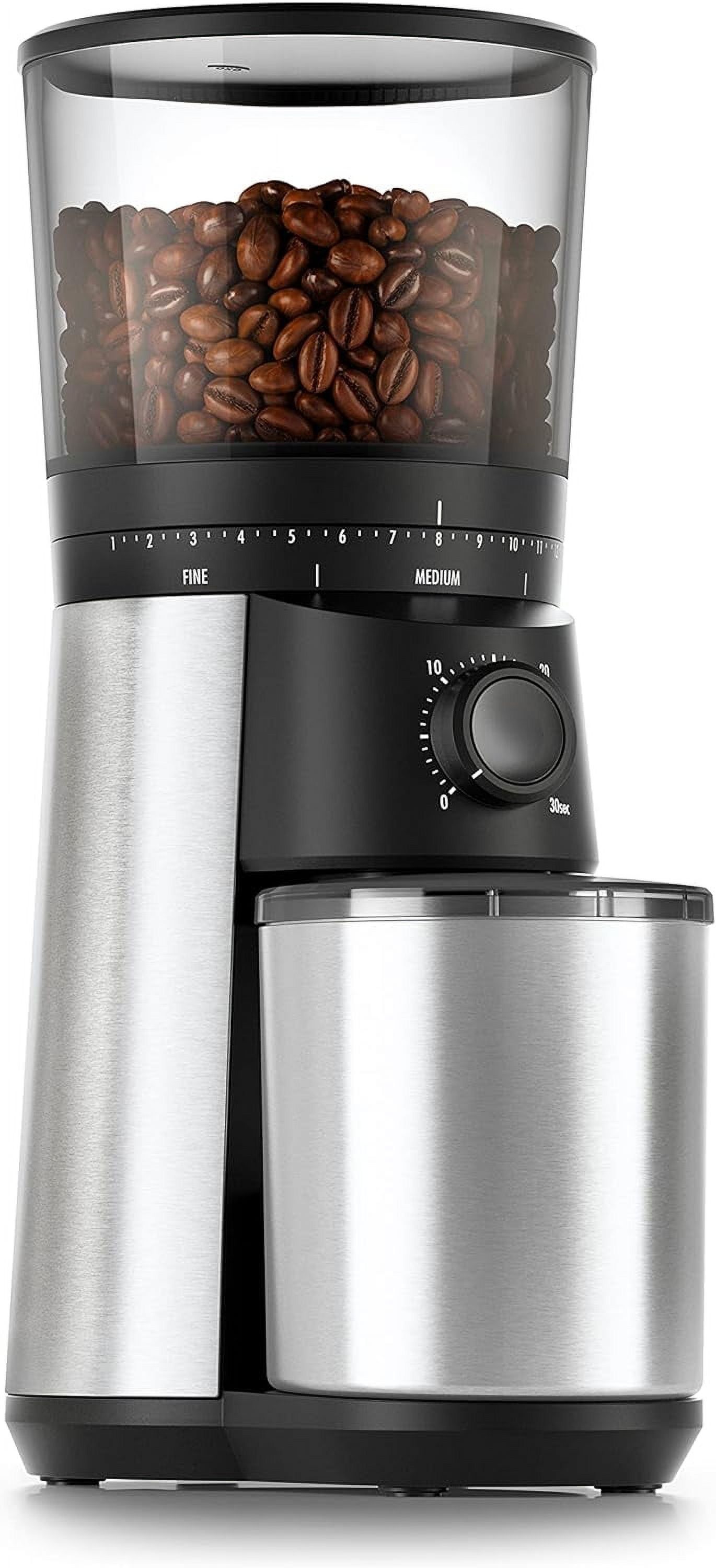 Silver Stainless Steel Conical Burr Coffee Grinder