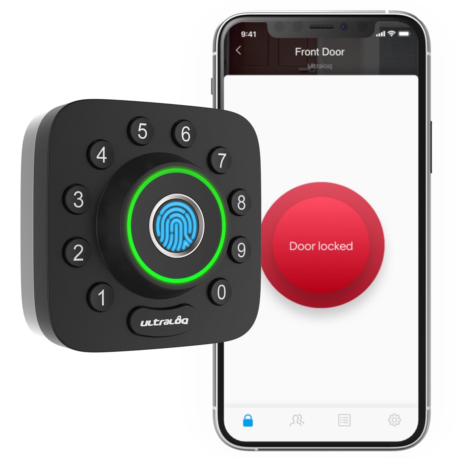 Ultraloq Black Bluetooth Keyless Entry Smart Door Lock