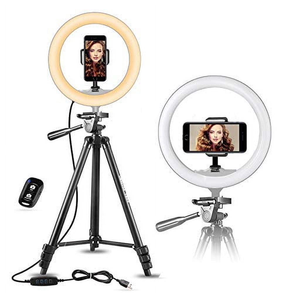 12" Dimmable Ring Light with Adjustable Tripod Stand and Phone Holder