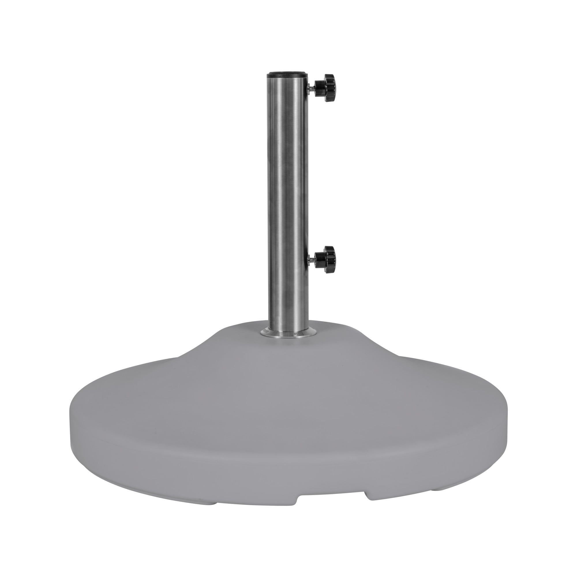 Heavy Duty Gray Stainless Steel Fillable Umbrella Base with Wheels