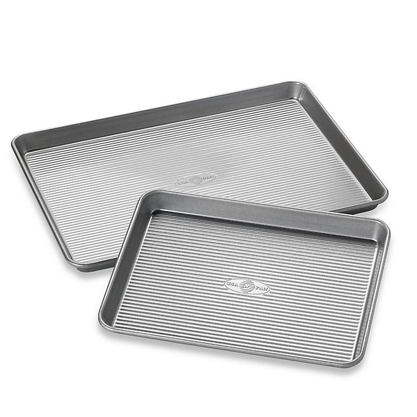 USA Made Nonstick Aluminum Half and Quarter Sheet Pan Set