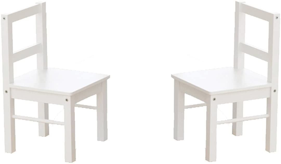 White Wooden Kids Chairs Set of 2