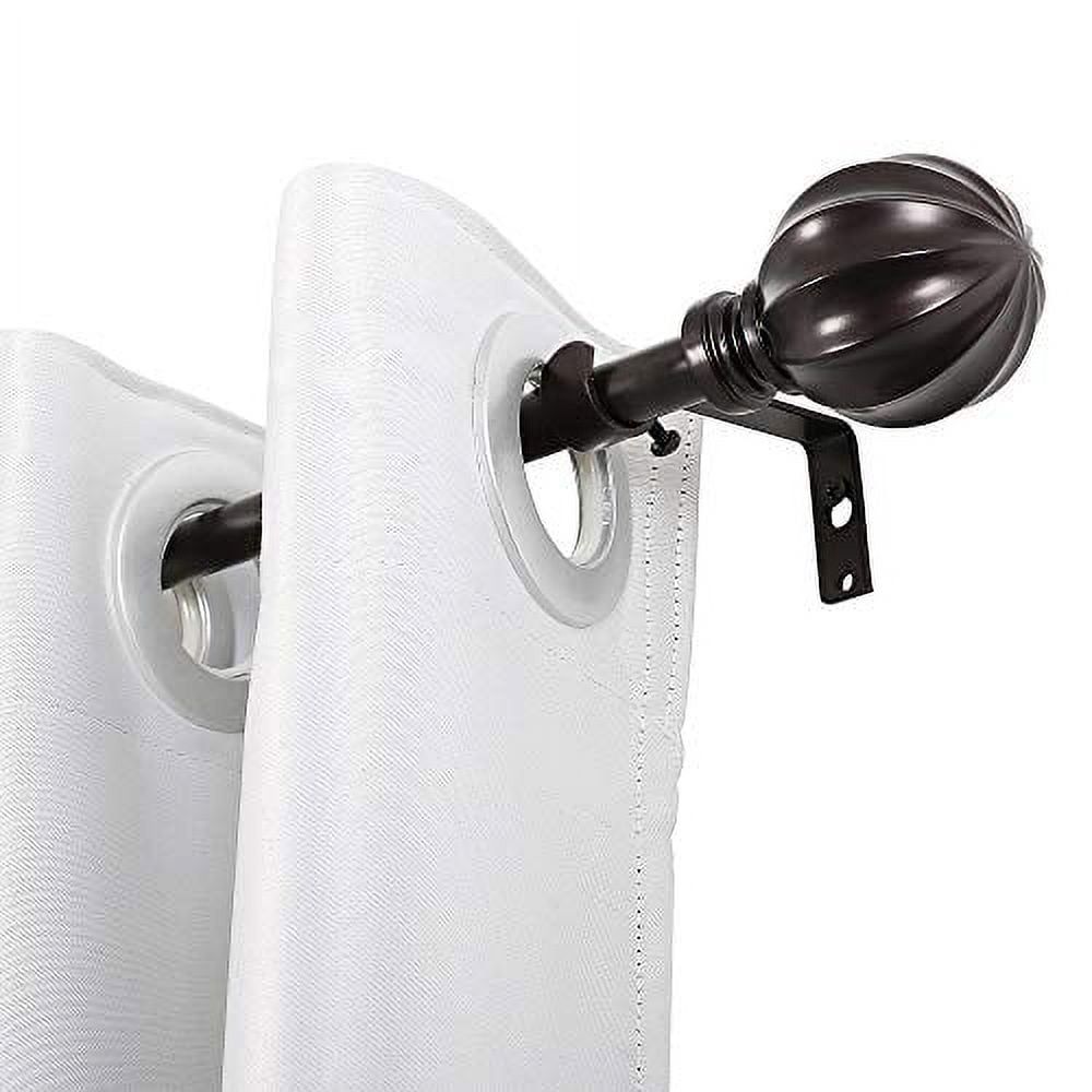 Adjustable Oil Rubbed Bronze Curtain Rod with Decorative Finials