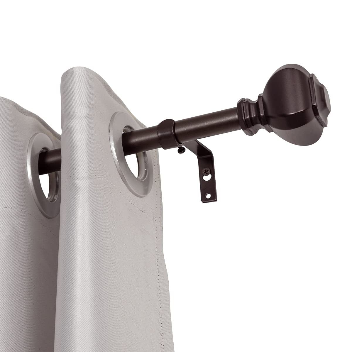 Adjustable Oil Rubbed Bronze Metal Curtain Rod 48-86 Inch