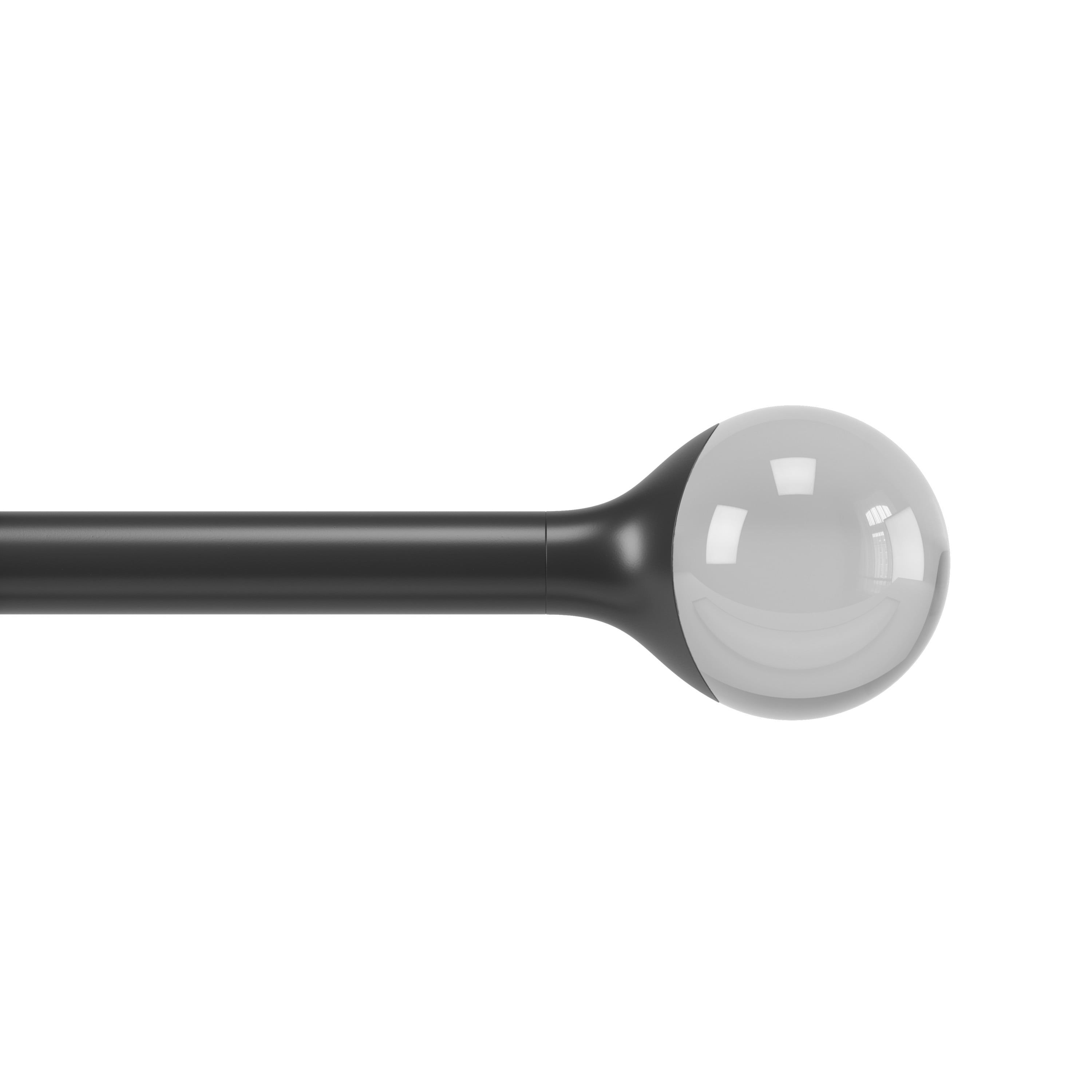 Matte Black Adjustable Steel Curtain Rod with Resin Finials