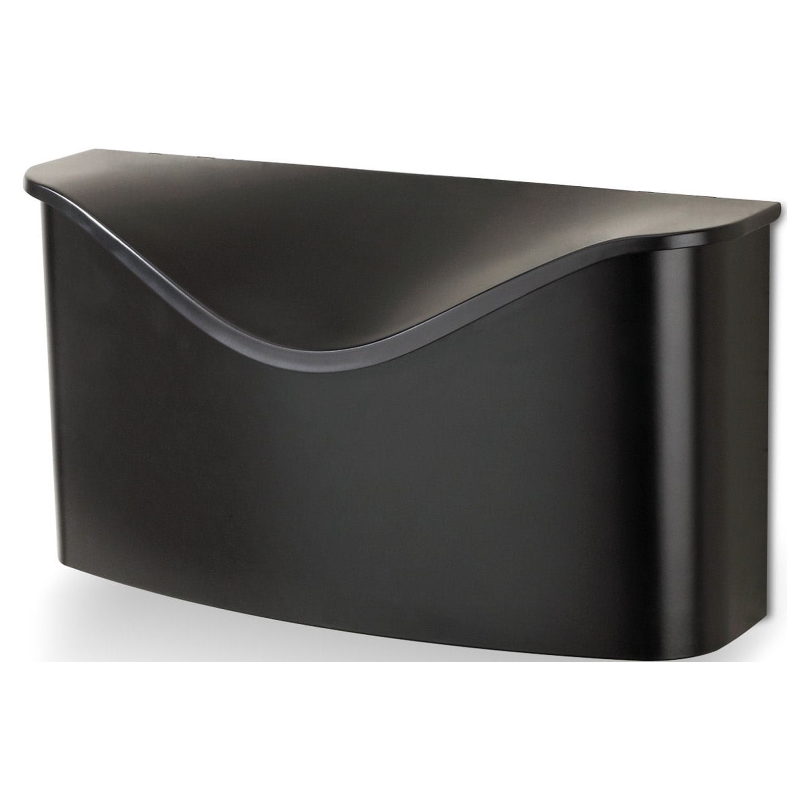 Black Steel Wall-Mounted Mailbox with Hinged Flap