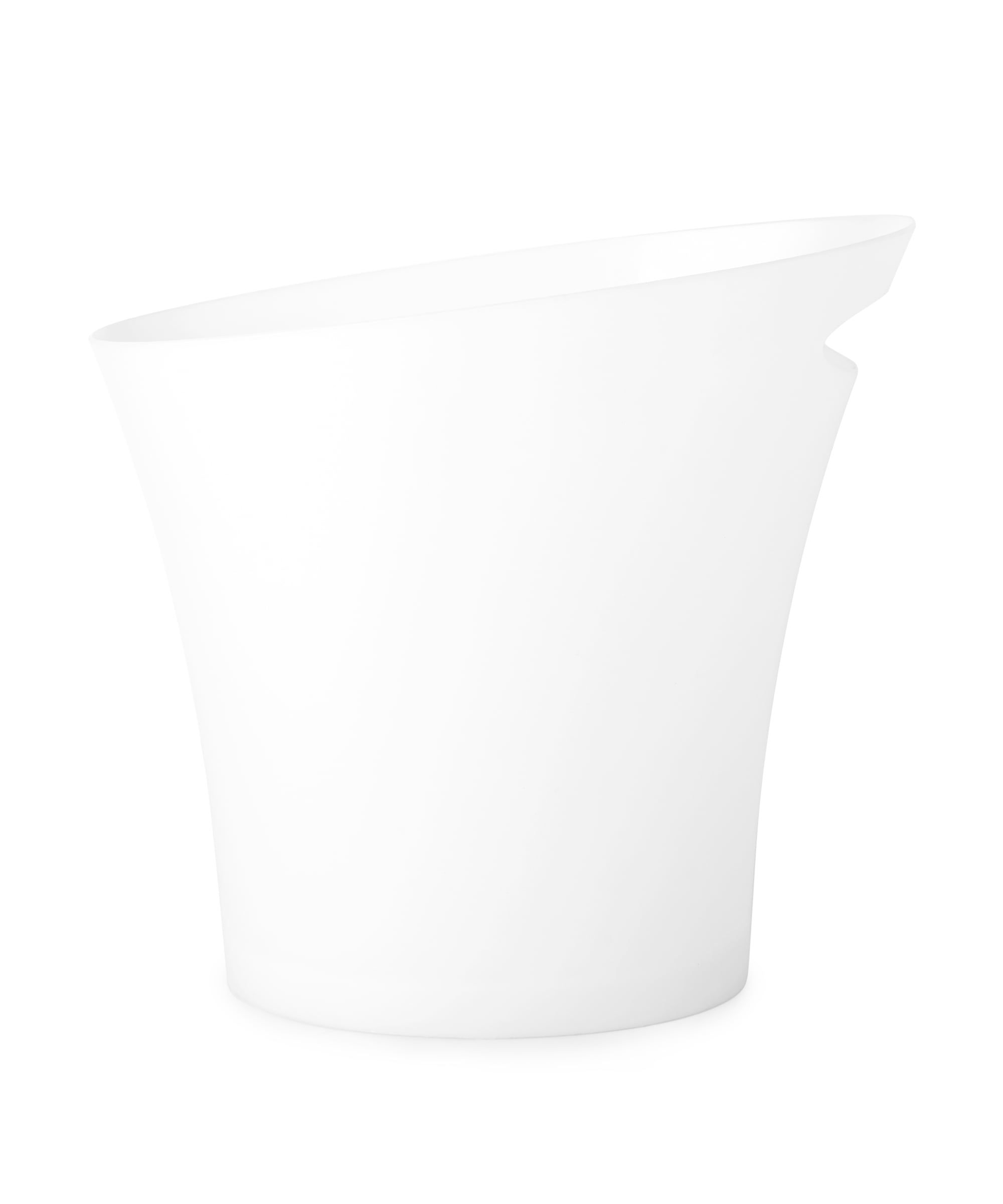 Slim Metallic White Plastic Office Waste Basket