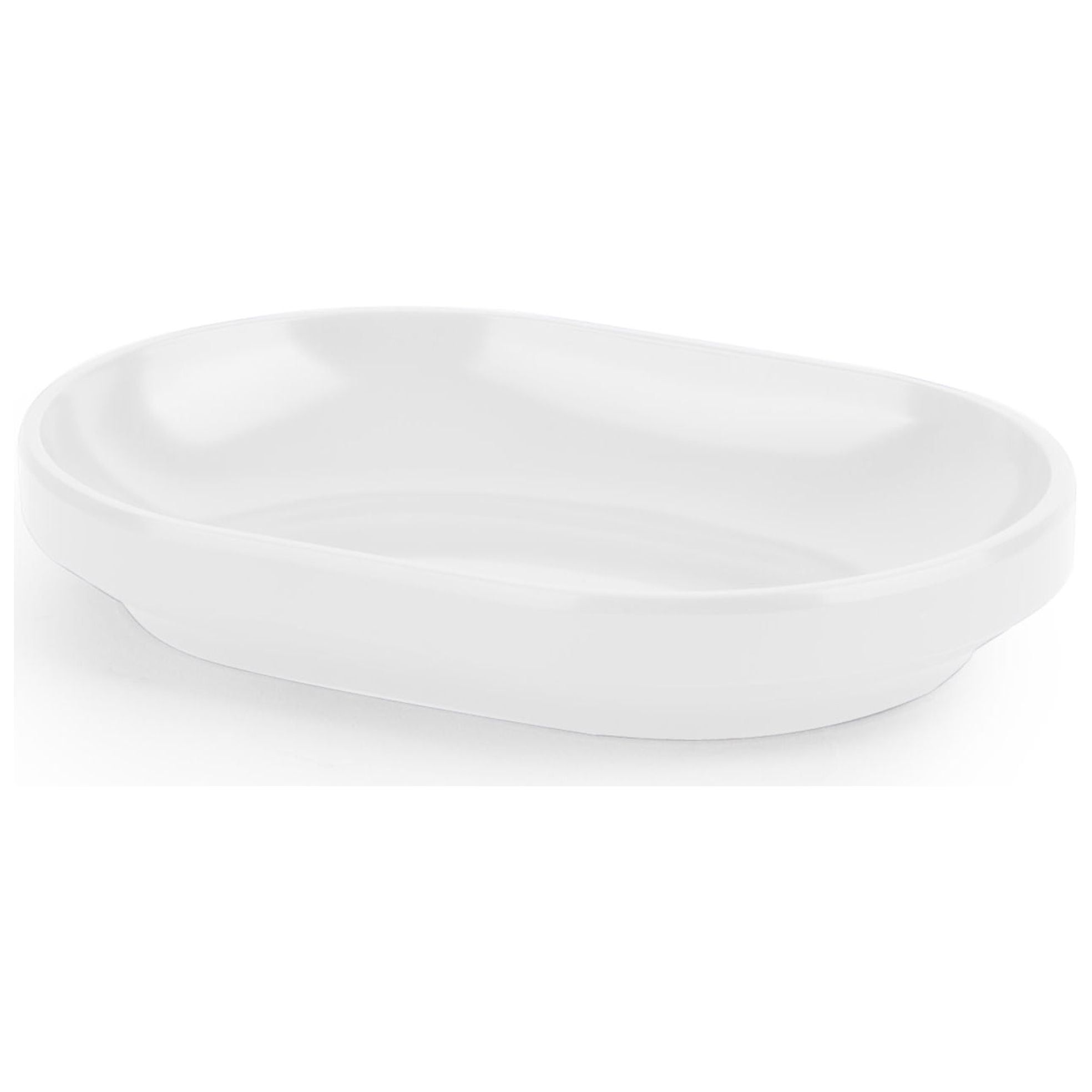 White Glossy Melamine Bathroom Soap Dish