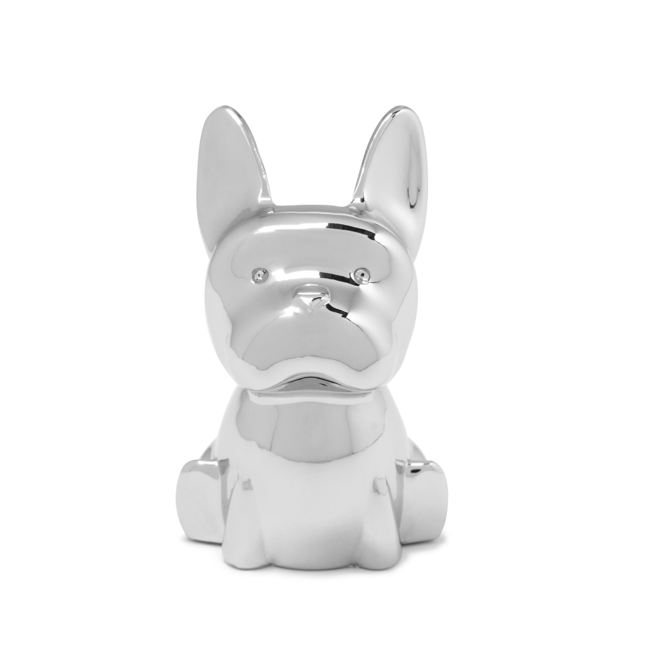 Chrome Frenchie Metal Ring Holder for Girls