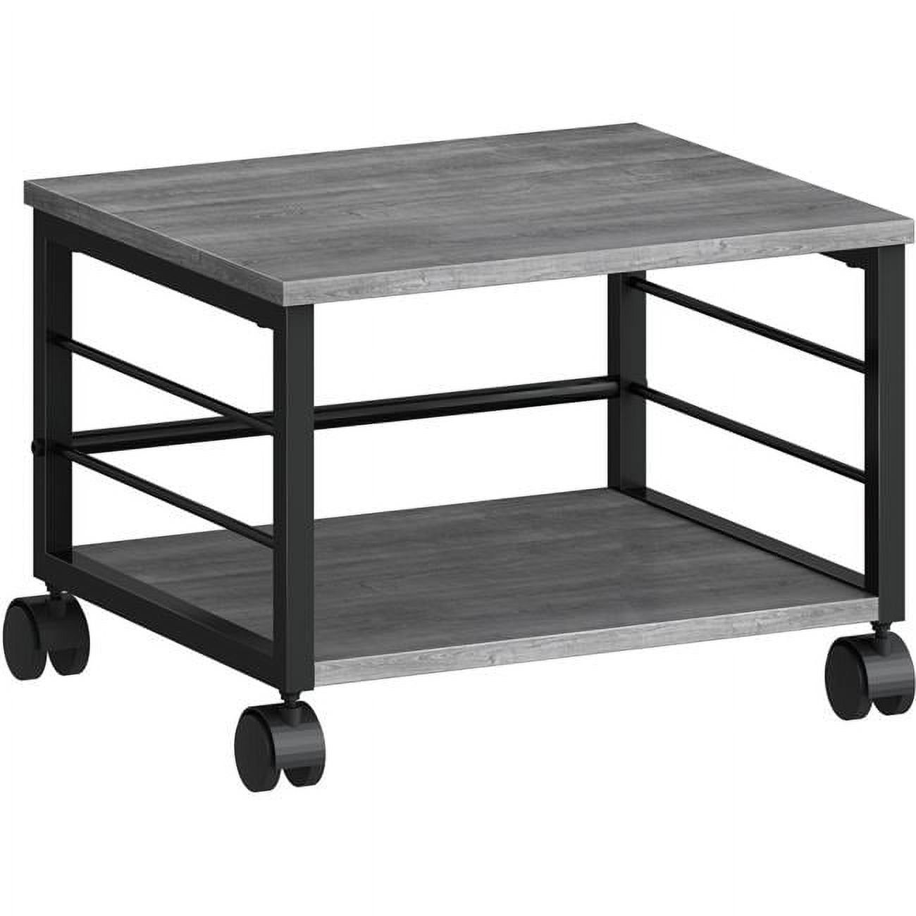 Weathered Charcoal Underdesk Mobile Machine Stand with Metal Frame