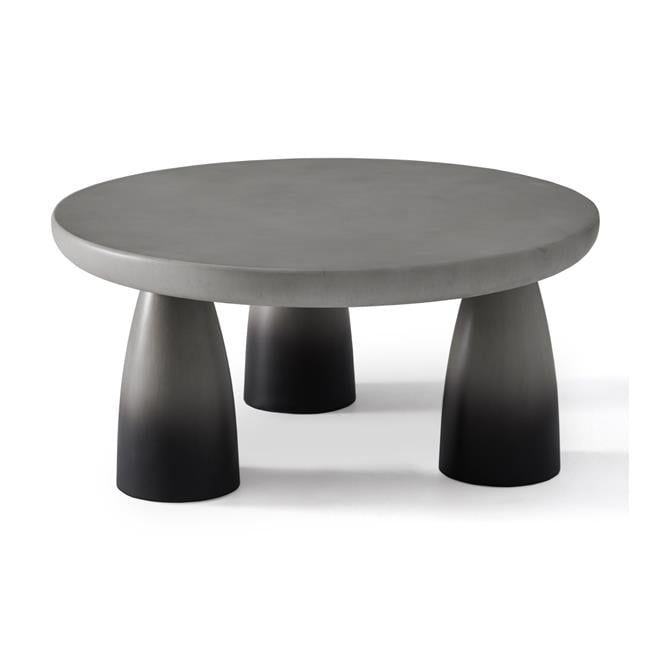 Modern Ombre Cast Concrete Round Coffee Table