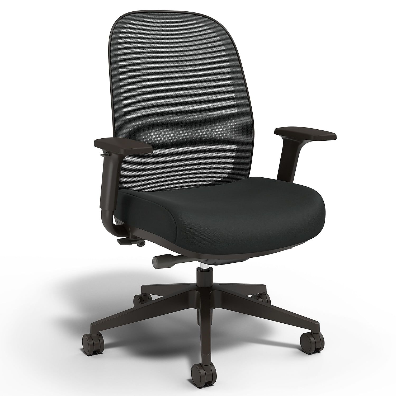 Black Ergonomic Mesh and Fabric Swivel Task Chair