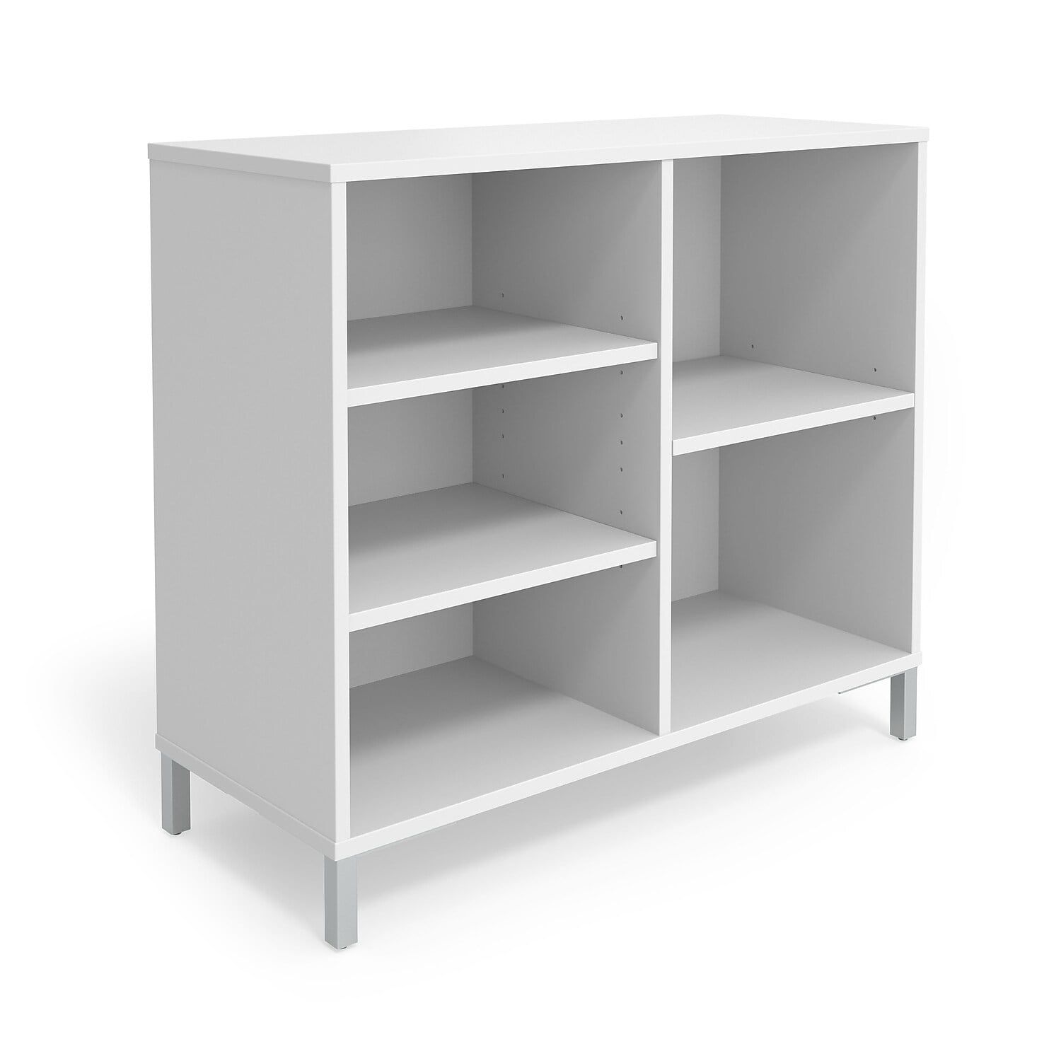 Essentials 31"H Adjustable 5-Shelf Laminate Bookcase in White