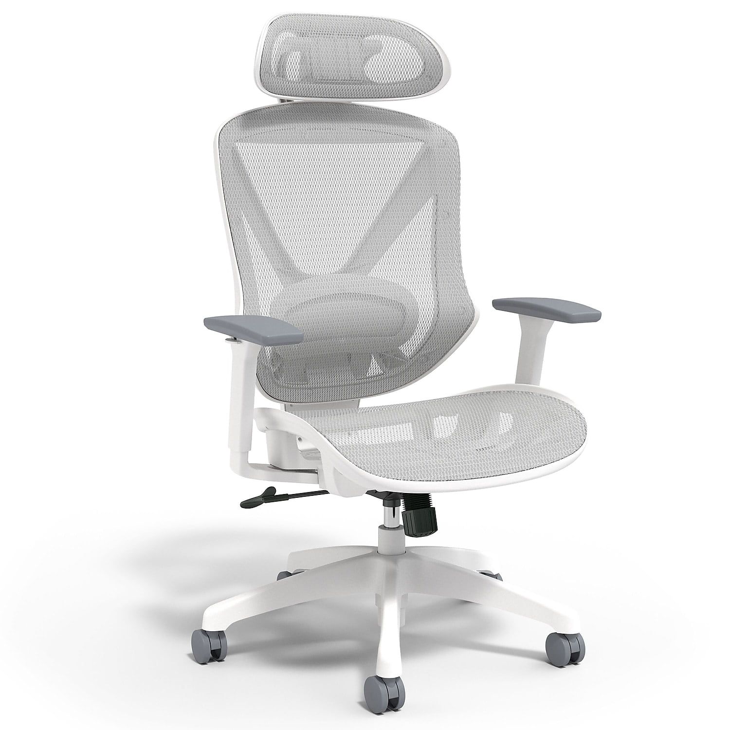 Gray Ergonomic Mesh Swivel Task Chair with Adjustable Arms