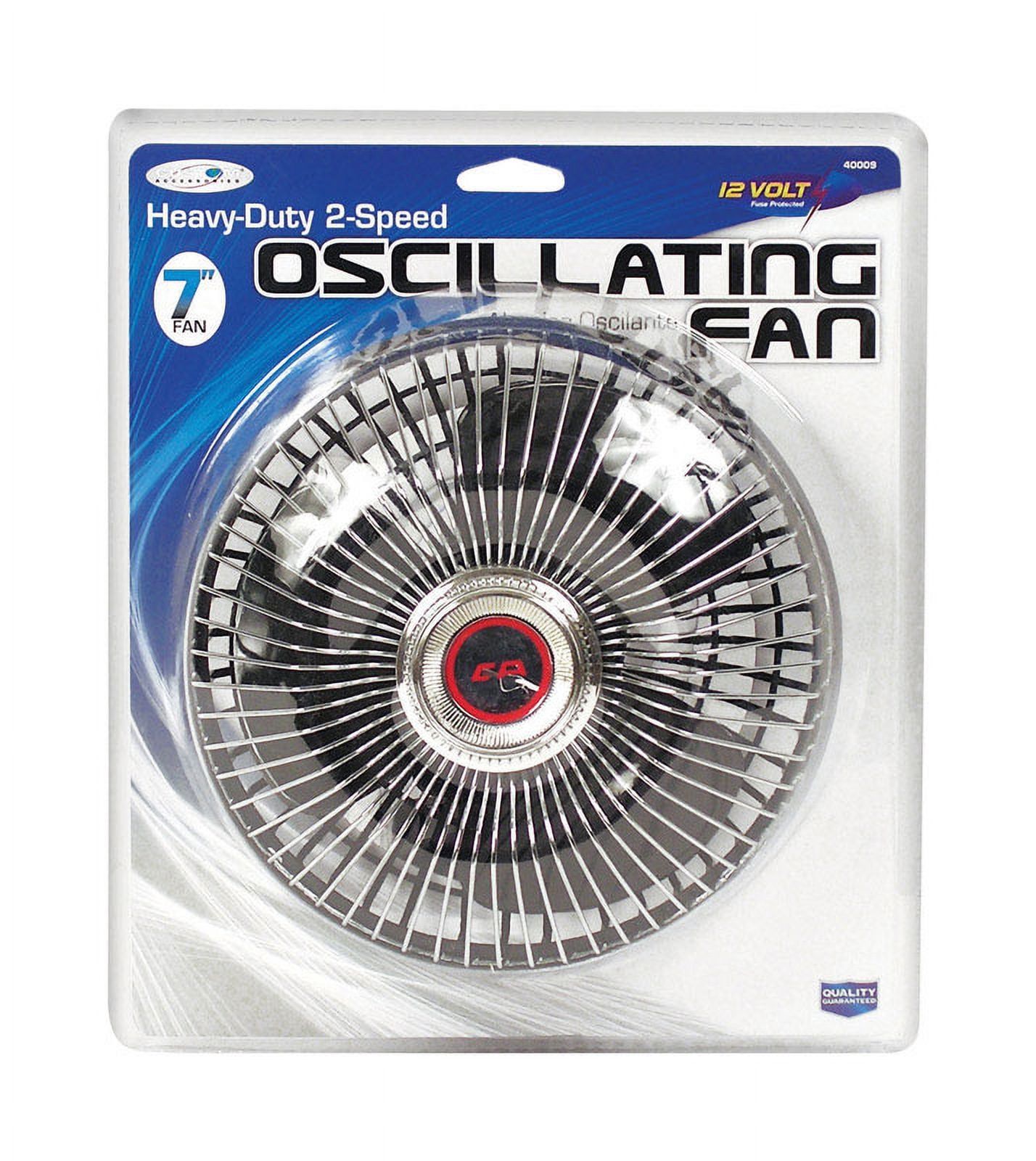 Heavy-Duty Black Metal 7" Oscillating Fan with 2-Speed Switch