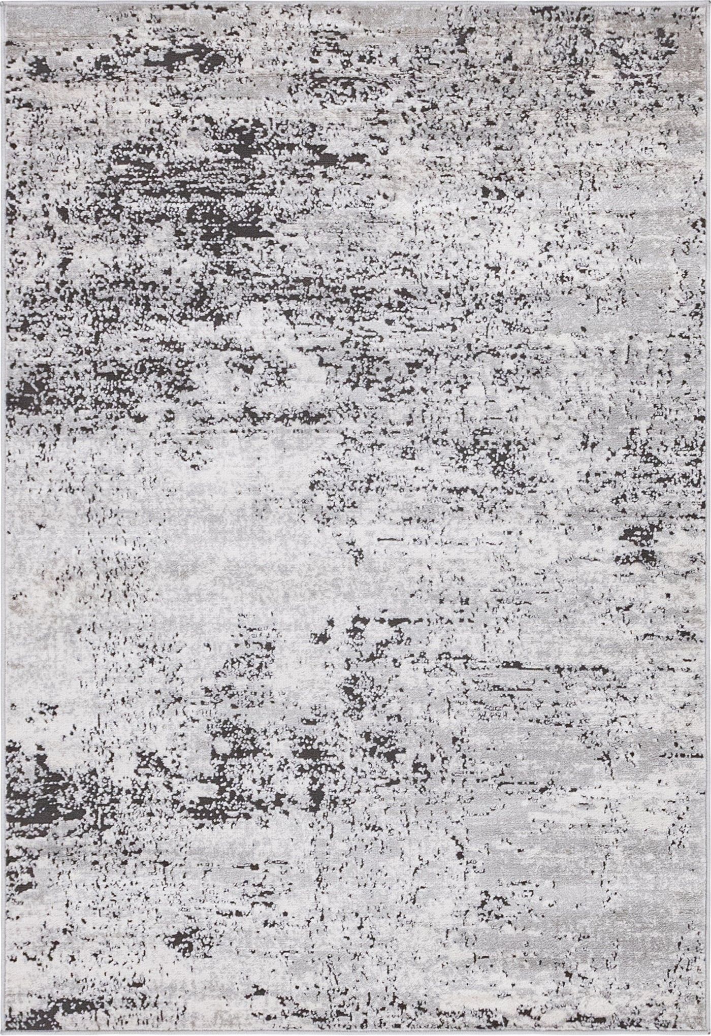 Leipzig Gray Abstract 4' x 6' Stain-Resistant Area Rug