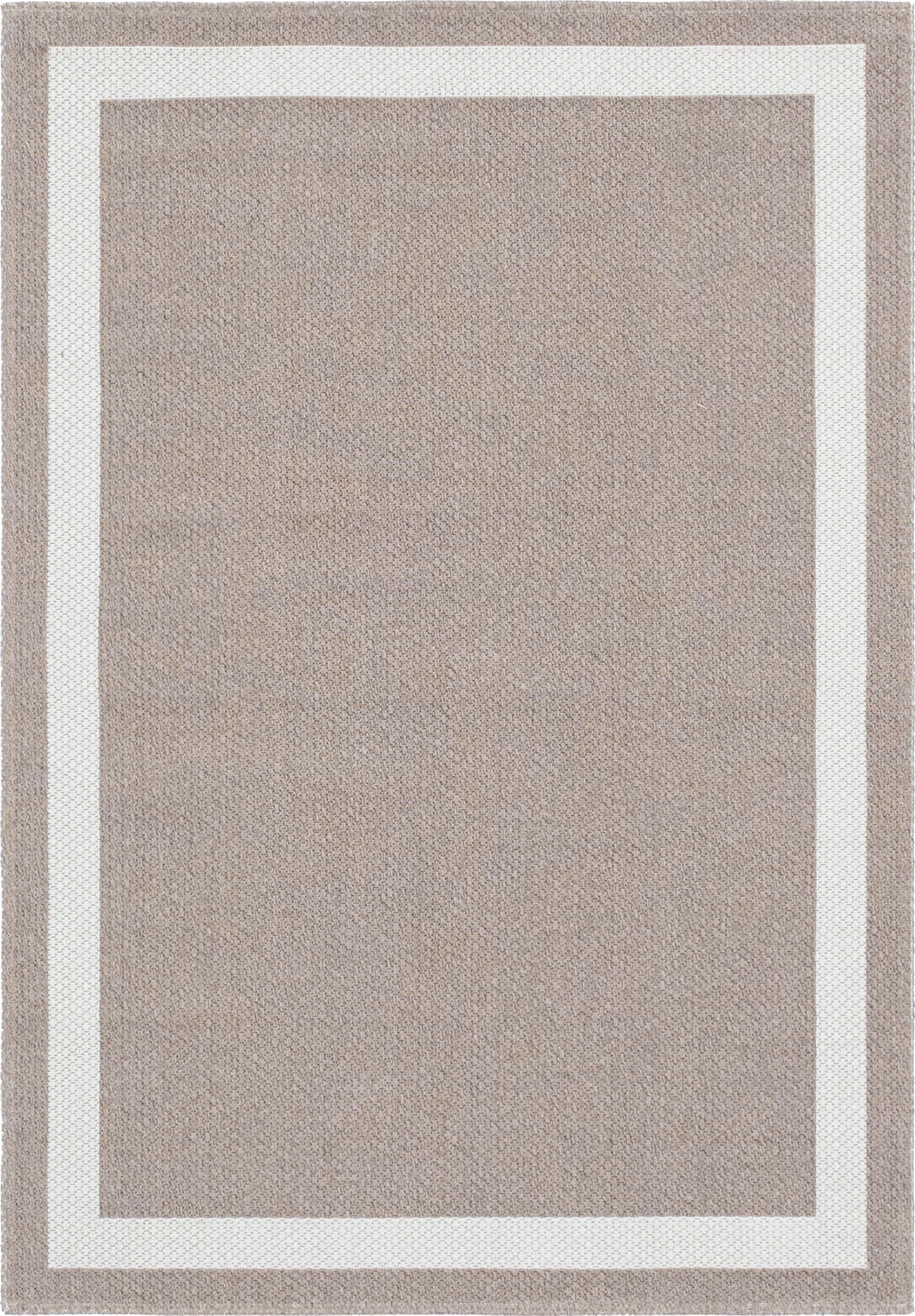 Taupe and Ivory 6' x 9' Flatweave Cotton Rug with Recycled Materials