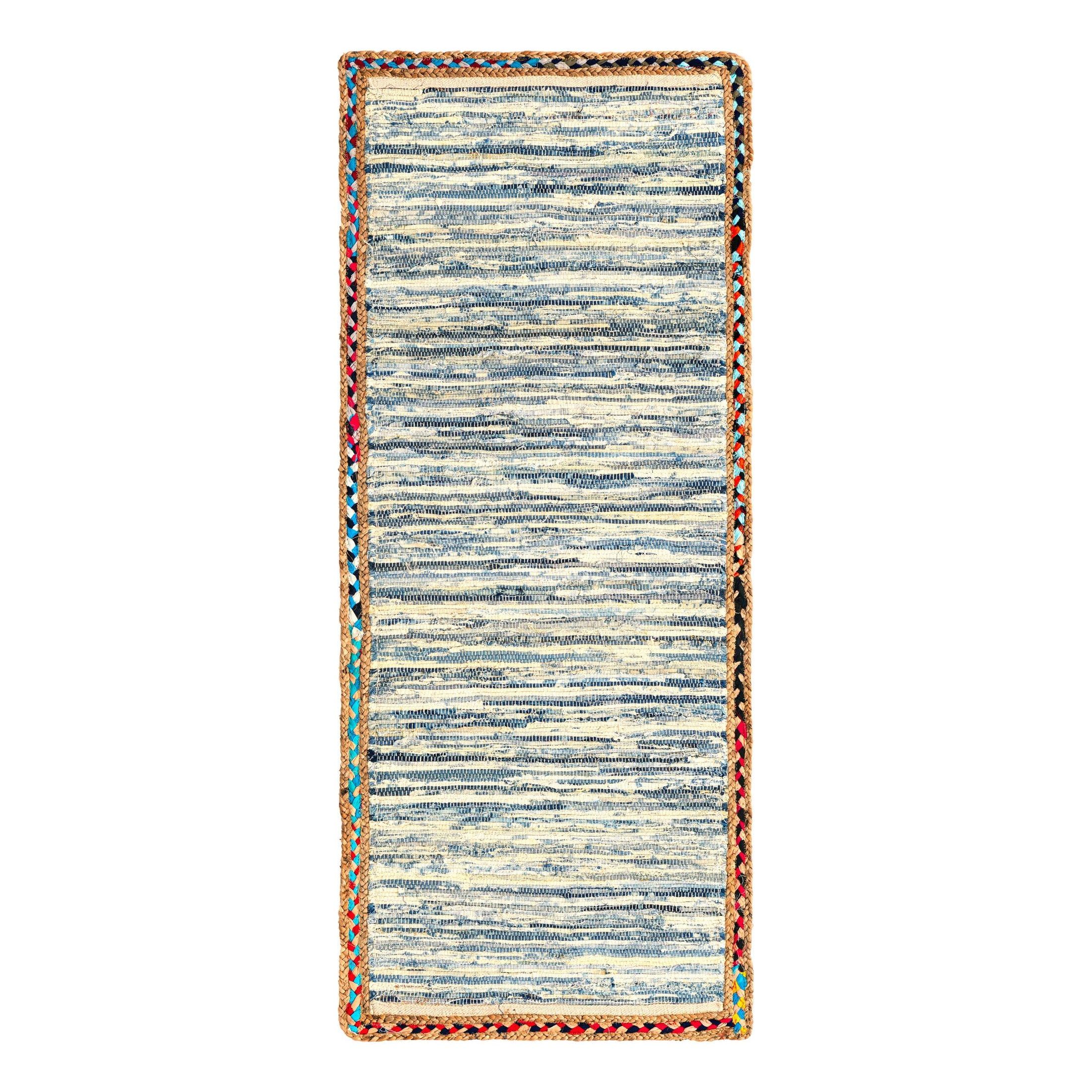 Handmade Ivory and Gray Braided Jute Runner Rug 2'7" x 6'1"