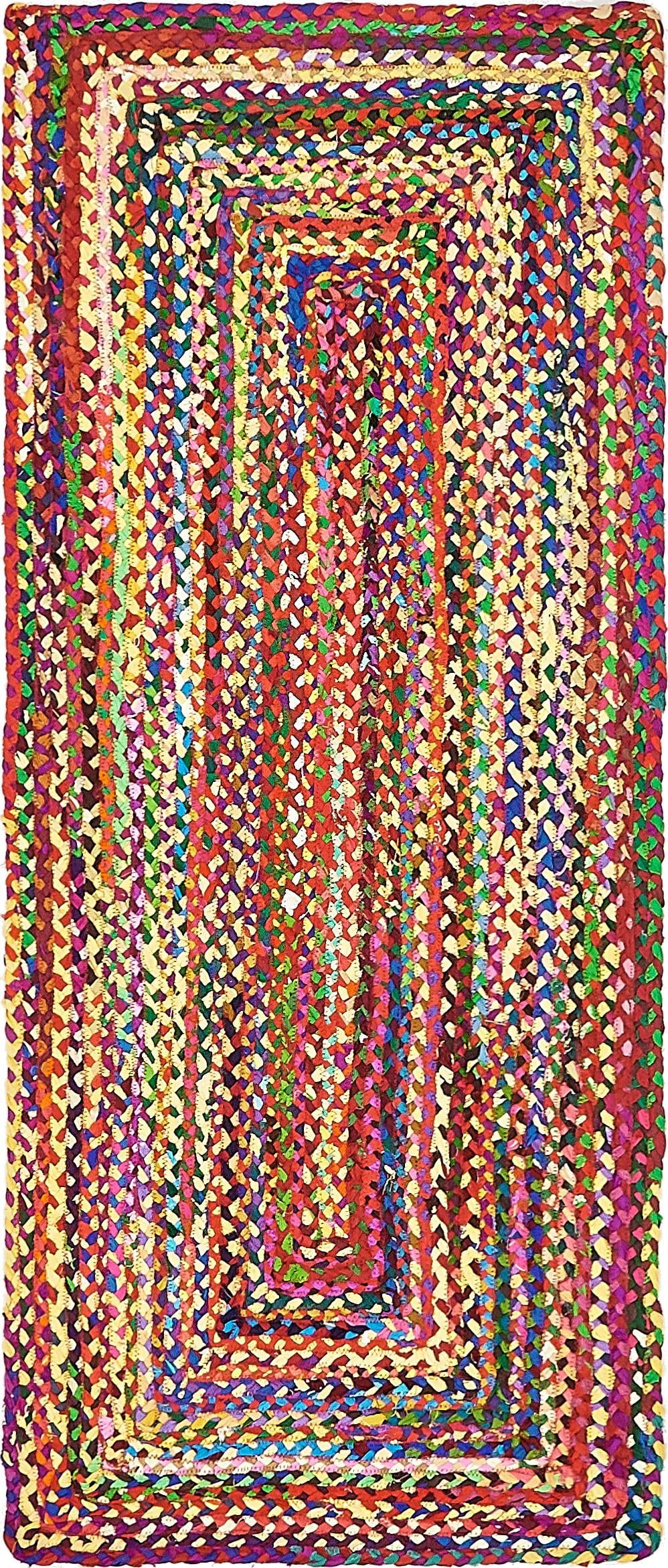 Handmade Multicolor Braided Cotton Runner Rug