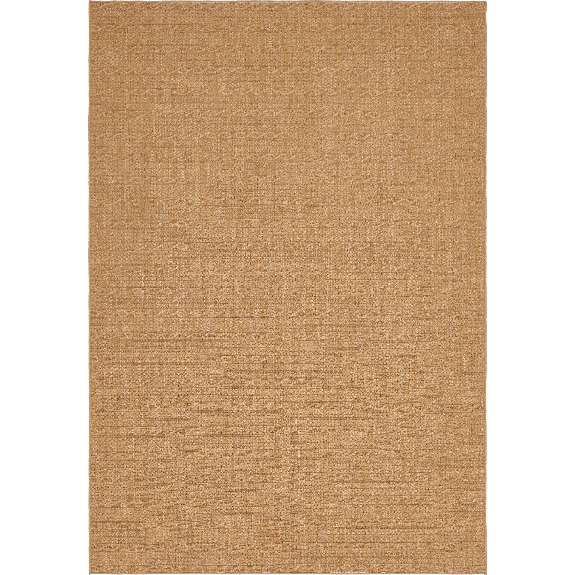 Light Brown Rectangular Synthetic Outdoor Stripe Rug 8' x 11' 4"