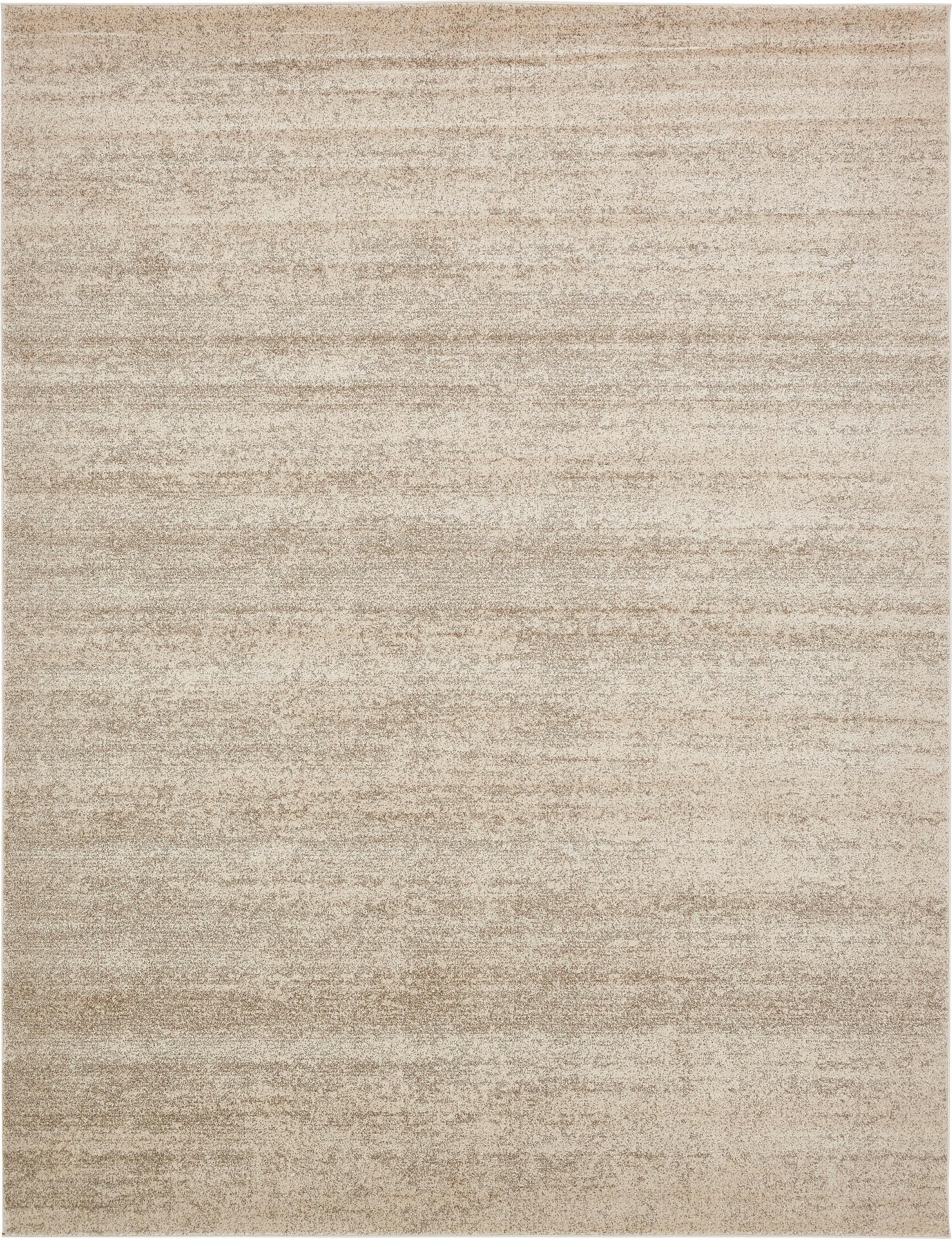 Modern Bone Beige Rectangular Tufted Area Rug, 10' x 13'