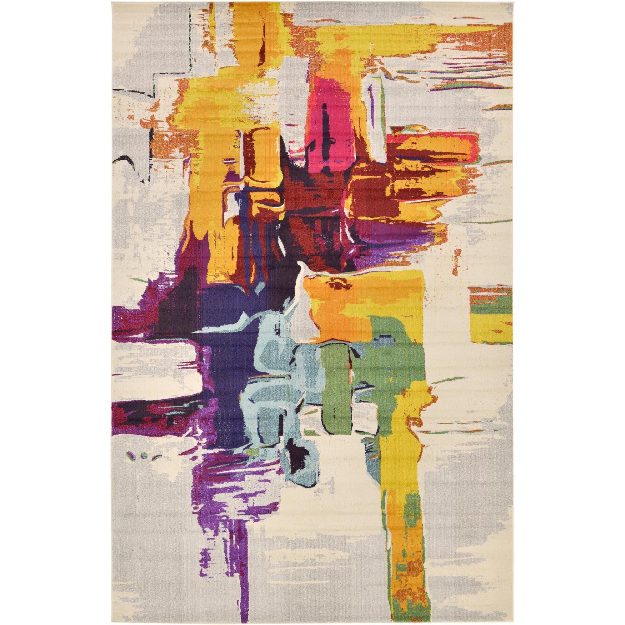 Estrella Multicolor Abstract Rectangular Stain-Resistant Rug