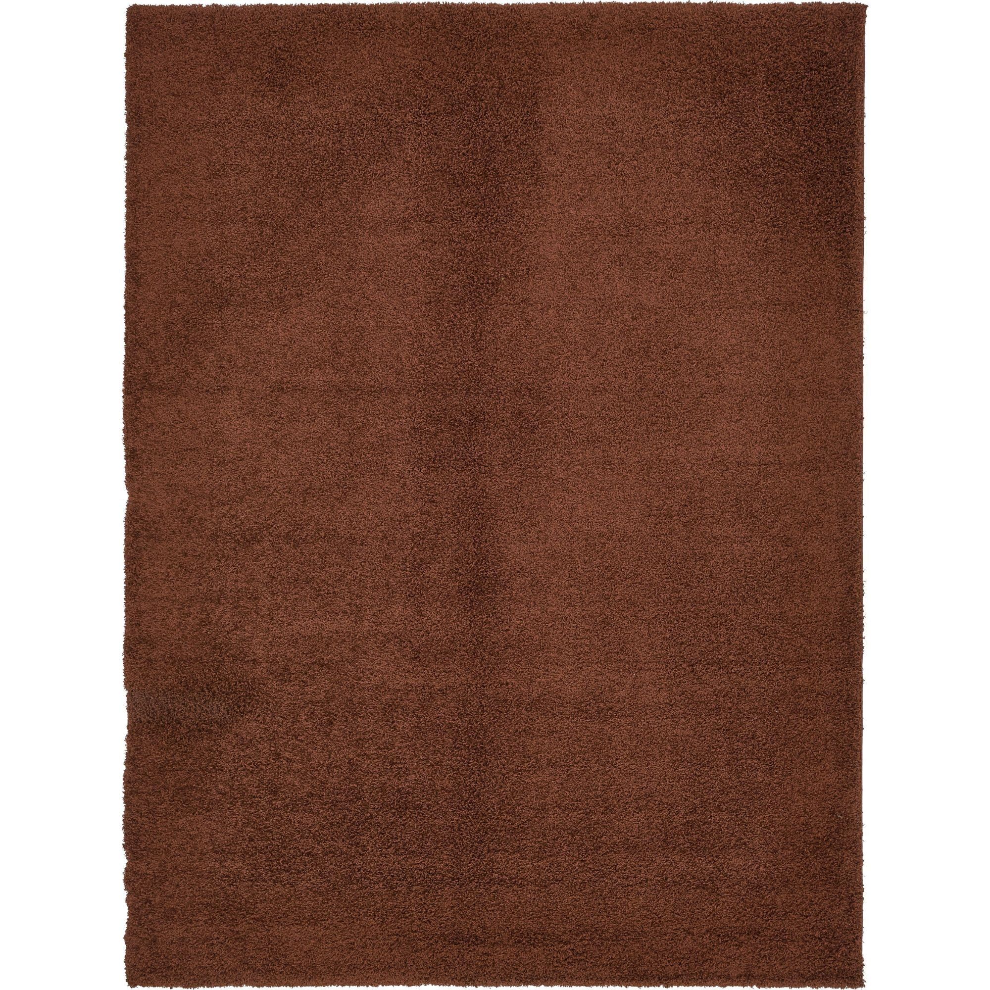 Luxe Comfort Solid Shag Rug, Chocolate Brown 10'x13'