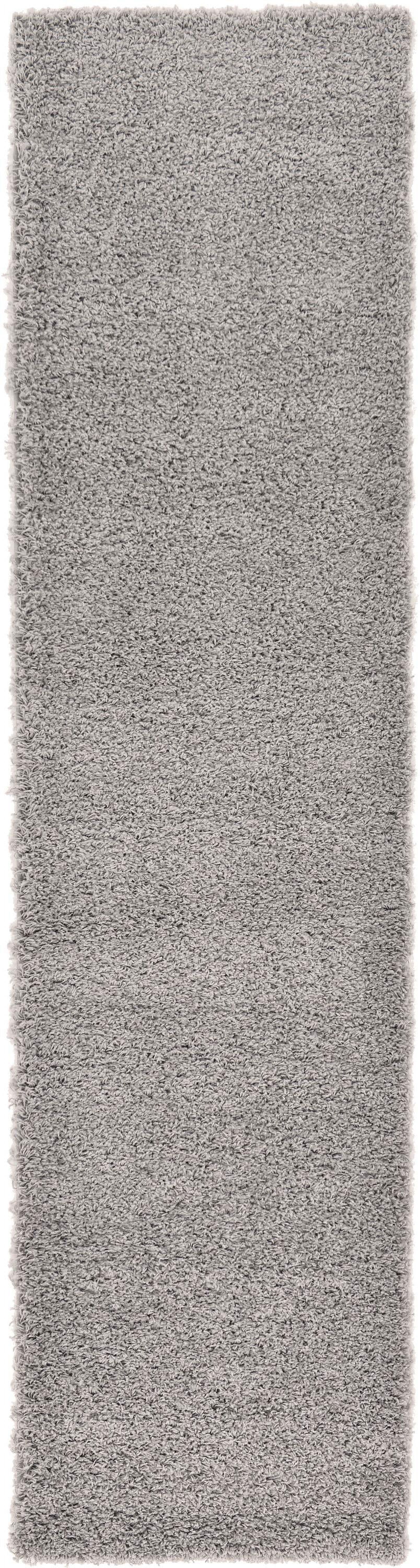 Cloud Gray Synthetic Shag Runner Rug 2' 6" x 10' - Stain-Resistant, Easy Care