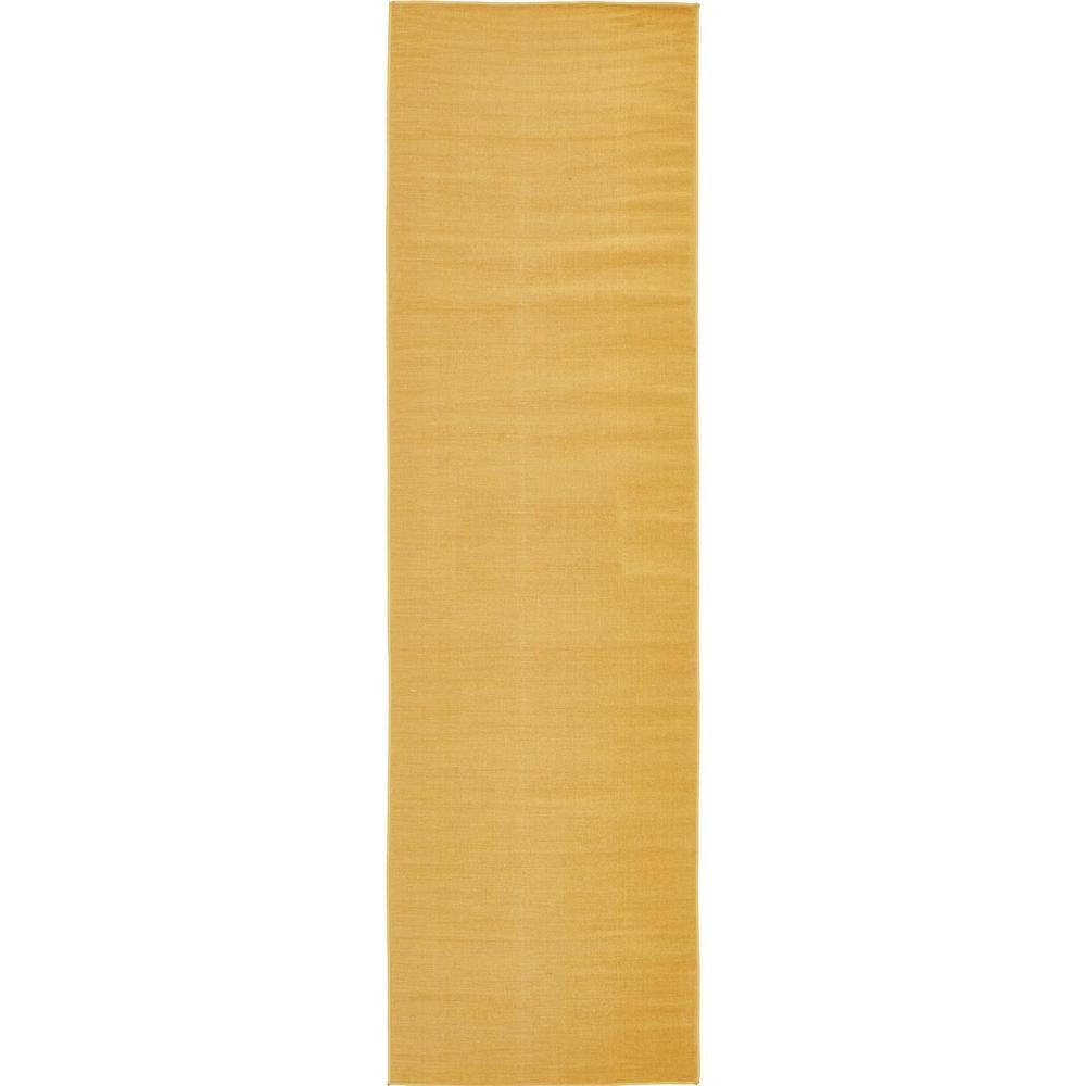 Gold Flat Woven Synthetic Runner Rug 2' 9" x 9' 10"