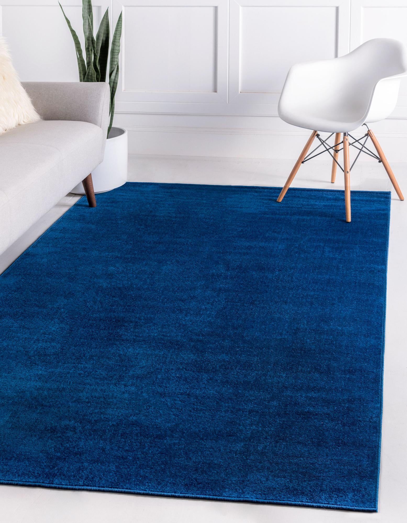 Navy Blue 9' x 12' Rectangular Braided Synthetic Rug