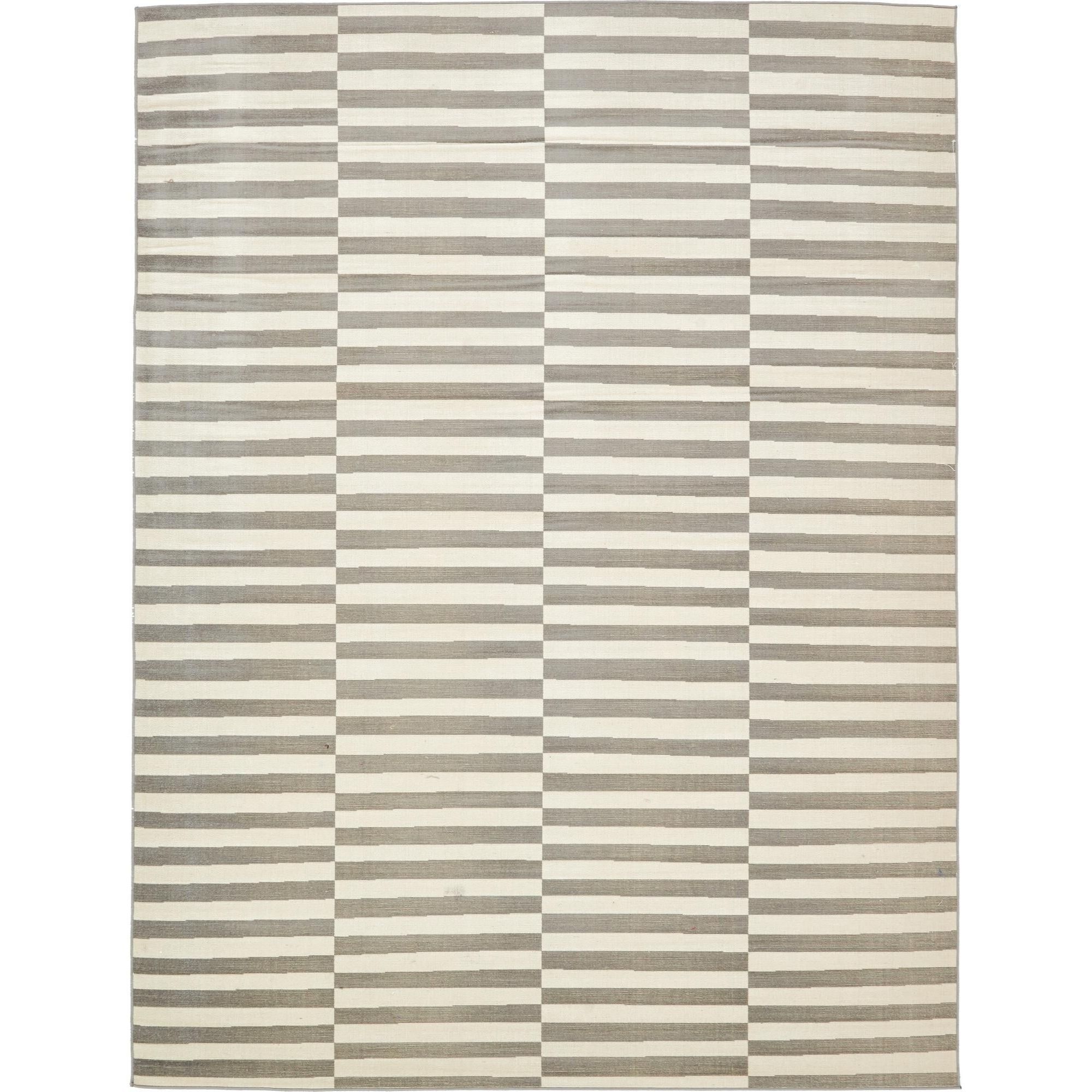 Gray Stripe Synthetic Flat Woven 9' x 12' Rug