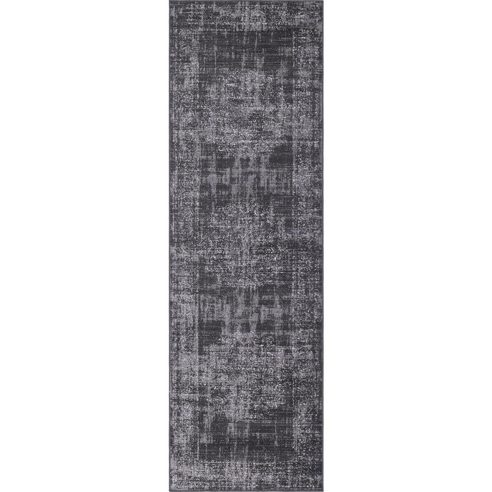 Aarhus Collection Dark Gray Synthetic 3' x 10' Runner Rug