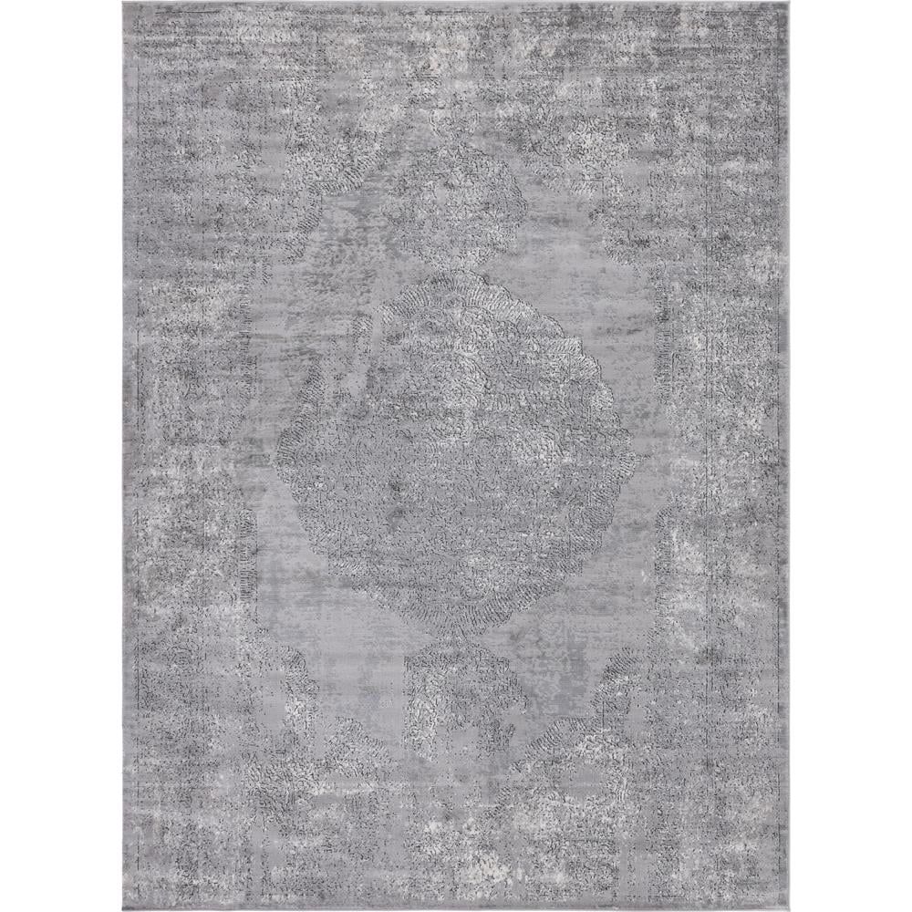 Portland Collection Geometric Light Gray Area Rug 8' x 11'