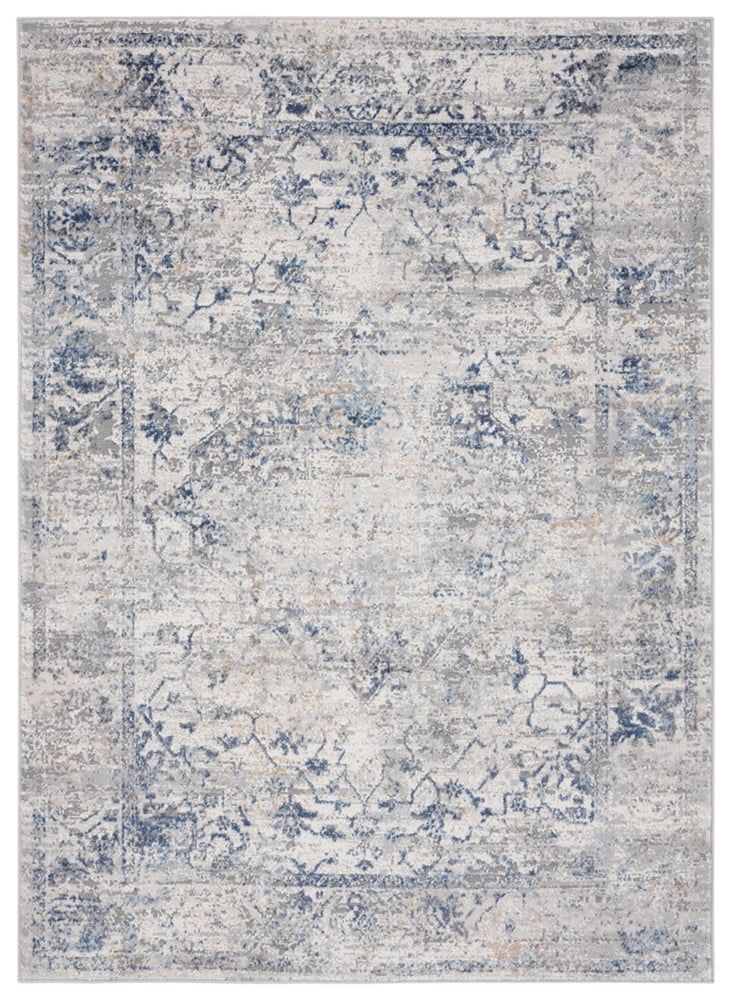 Austin Blue Polyester and Jute Stain-Resistant Runner Rug 2'7" x 7'4"