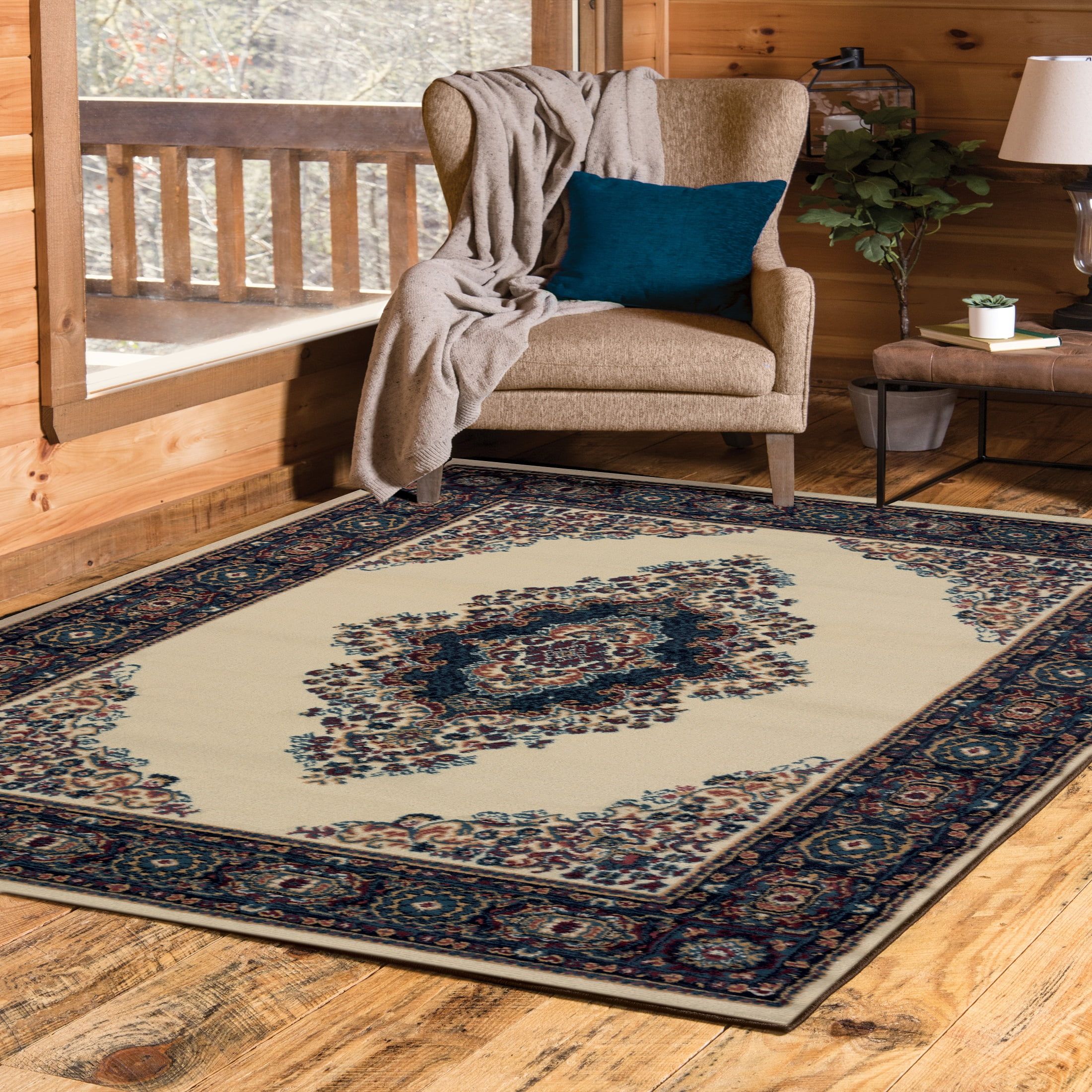 Brunswick Katara Classic Oriental Medallion Rug, Cream, 3' x 5'