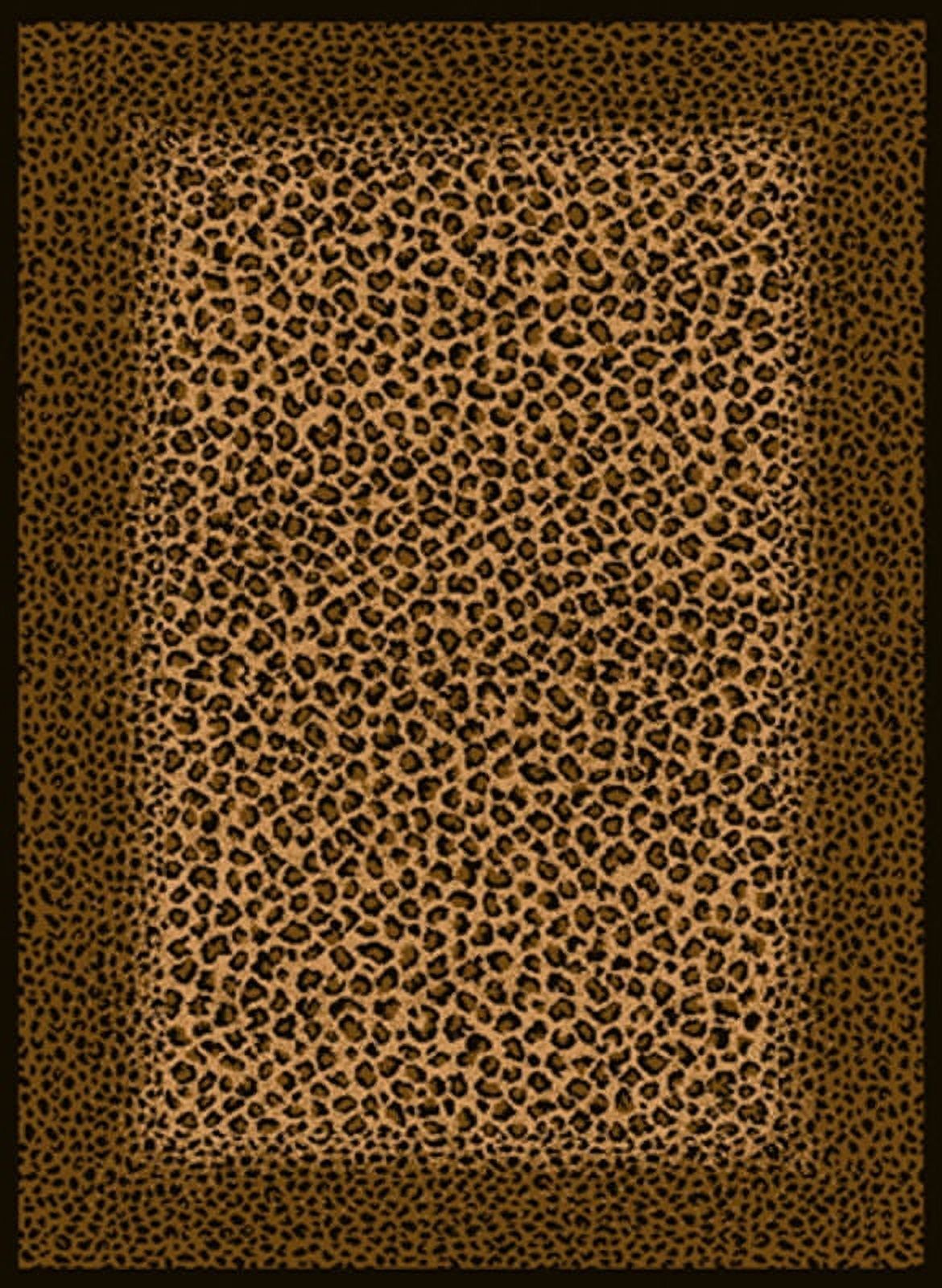 Leopard Print Multicolor Synthetic 5' x 7' Area Rug