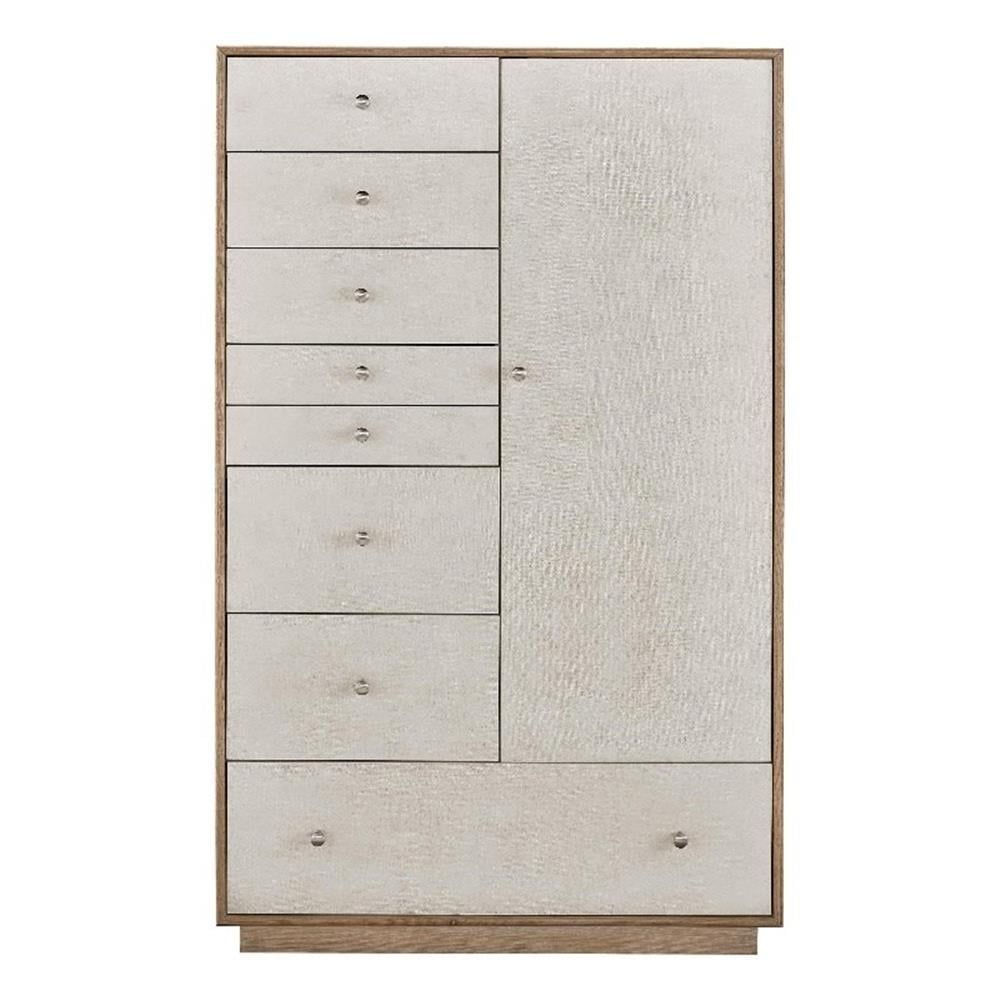 Gray Oak-Finished Chifforobe with Multiple Storage Options