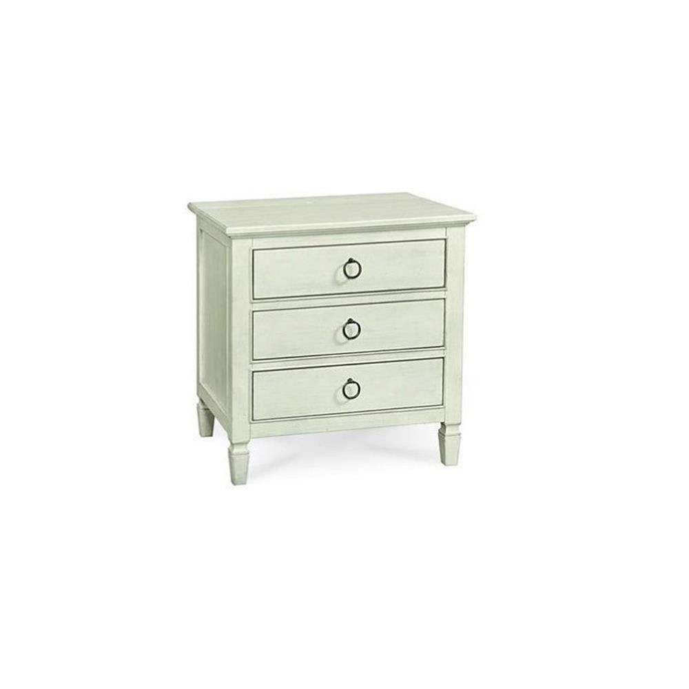 Cream Coastal 3-Drawer Maple Veneer Nightstand