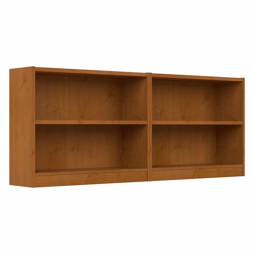 Adjustable Natural Cherry 2-Shelf Bookcase Set