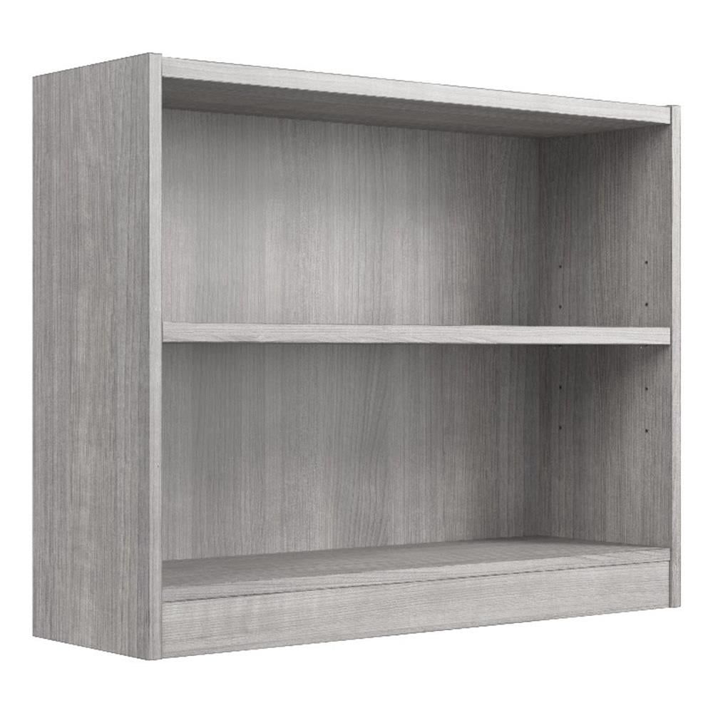 Platinum Gray Adjustable Engineered Wood 2 Shelf Bookcase