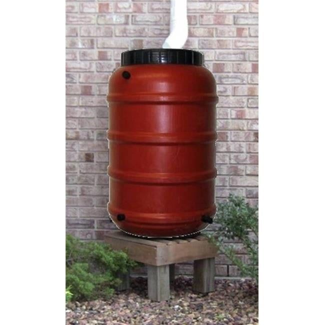 50 Gallon Terra Cotta High-Density Polyethylene Rain Barrel