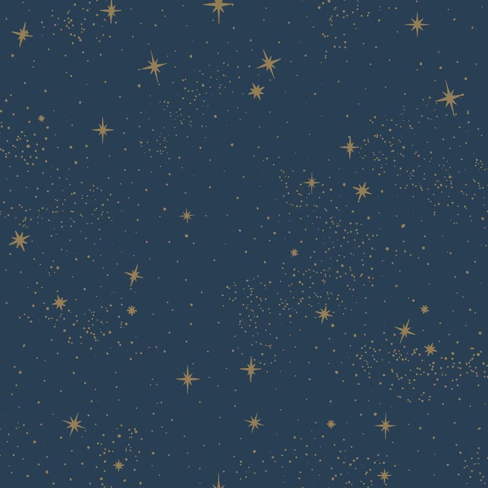 Navy and Gold Starry Night Peel and Stick Wallpaper Roll