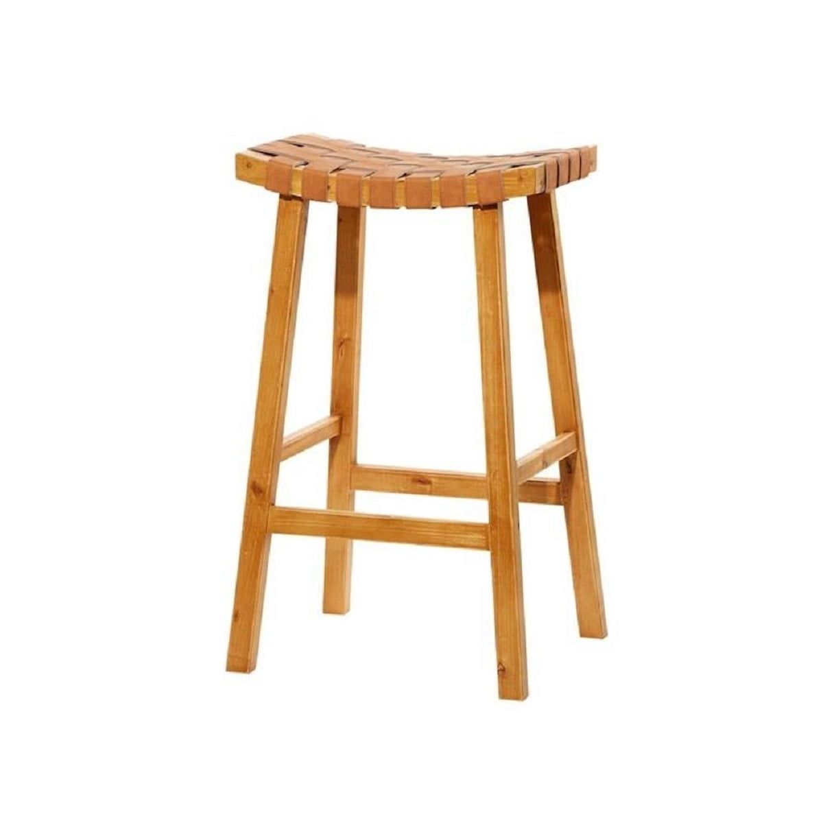 Birchwood Elegance 30" Modern Woven Leather Bar Stool