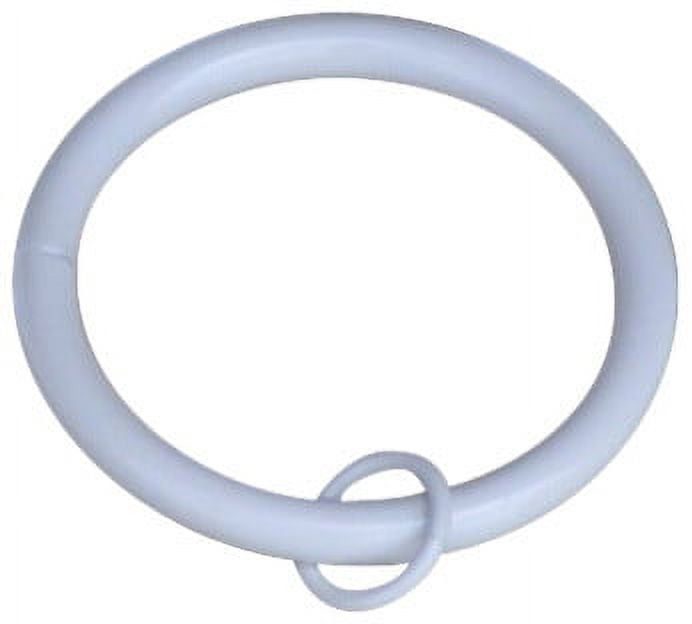 Glossy White 3" Metal Curtain Rings with Eyelets, Set of 4