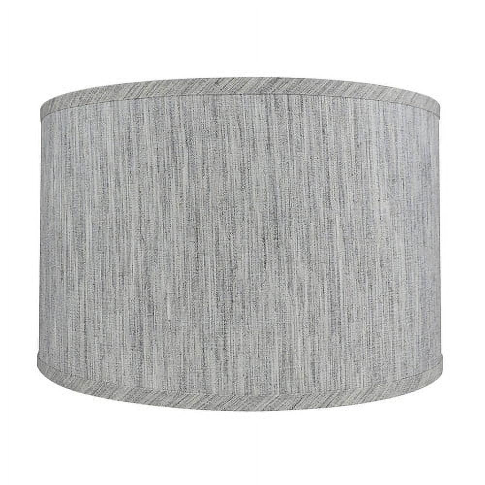 Gray Linen Drum Lamp Shade with Nickel Spider Fitter