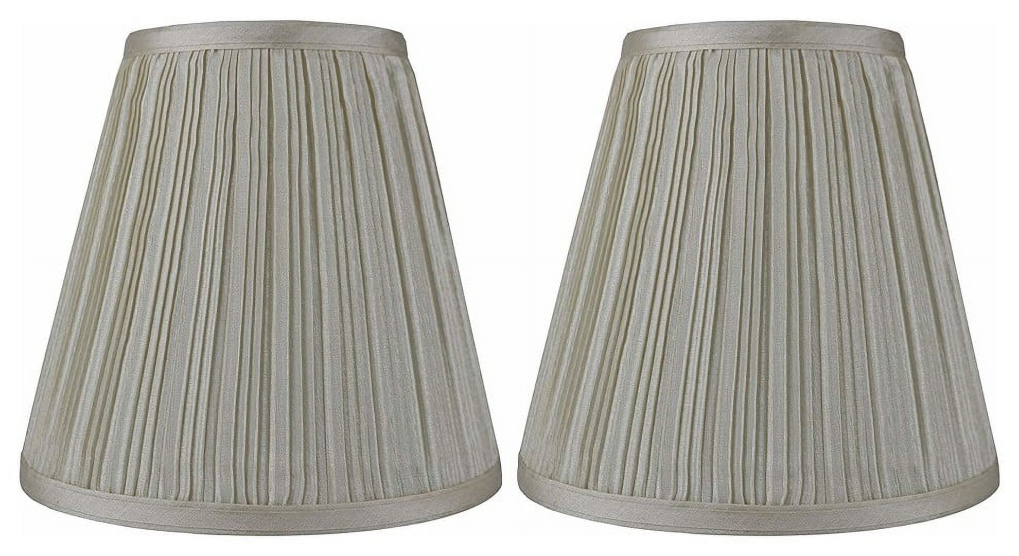 Pleated Cream Faux Silk Empire Lamp Shade Set of 2