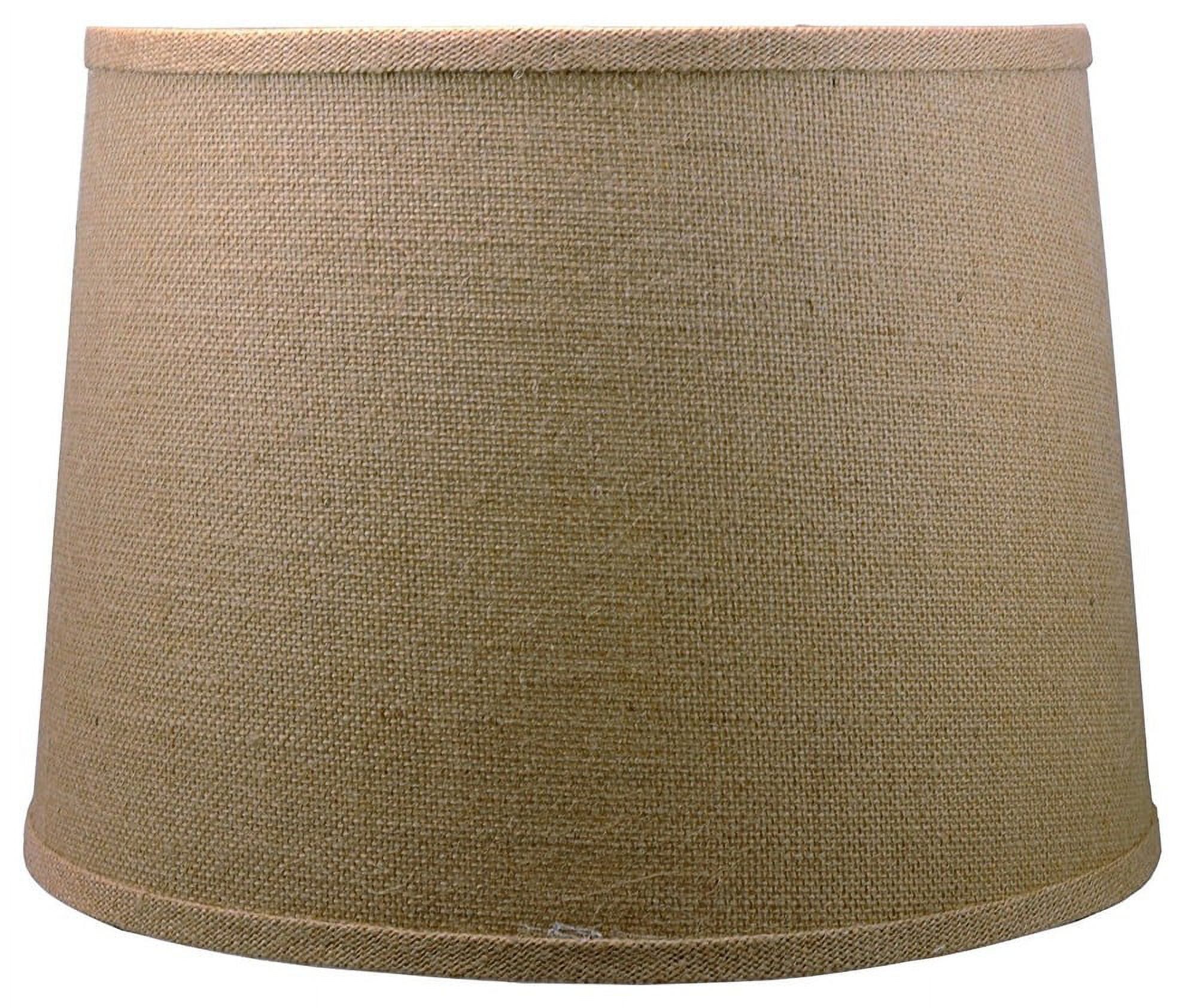 Natural Burlap Drum Lampshade with Nickel Spider Fitter, 16-inch